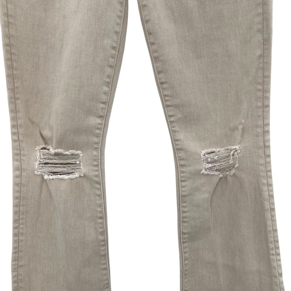 Mother Denim Insider Crop Fray Jeans Khaki Dye Distressed Size 25 - Picture 6 of 13